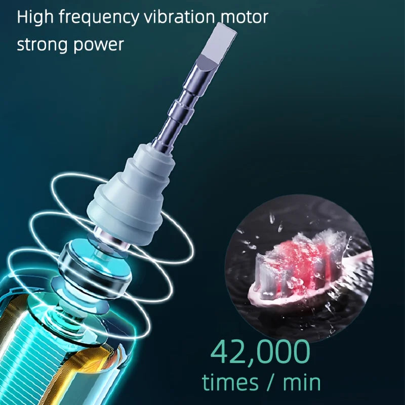 Electric Rotary Toothbrush With Timer USB Rechargeable 10 Heads Waterproof