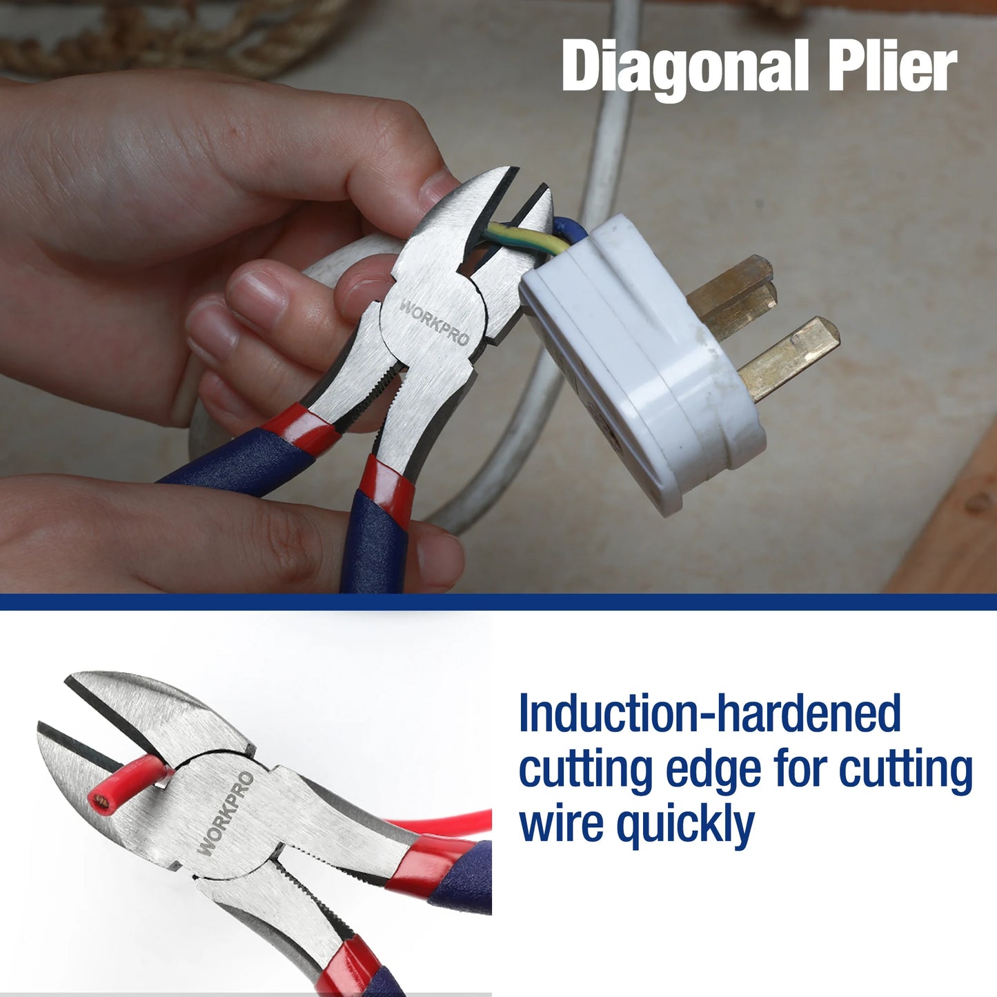 WORKPRO 7 Piece Pliers Set Groove Joint Long Nose Slip Joint Linesman Diagonal