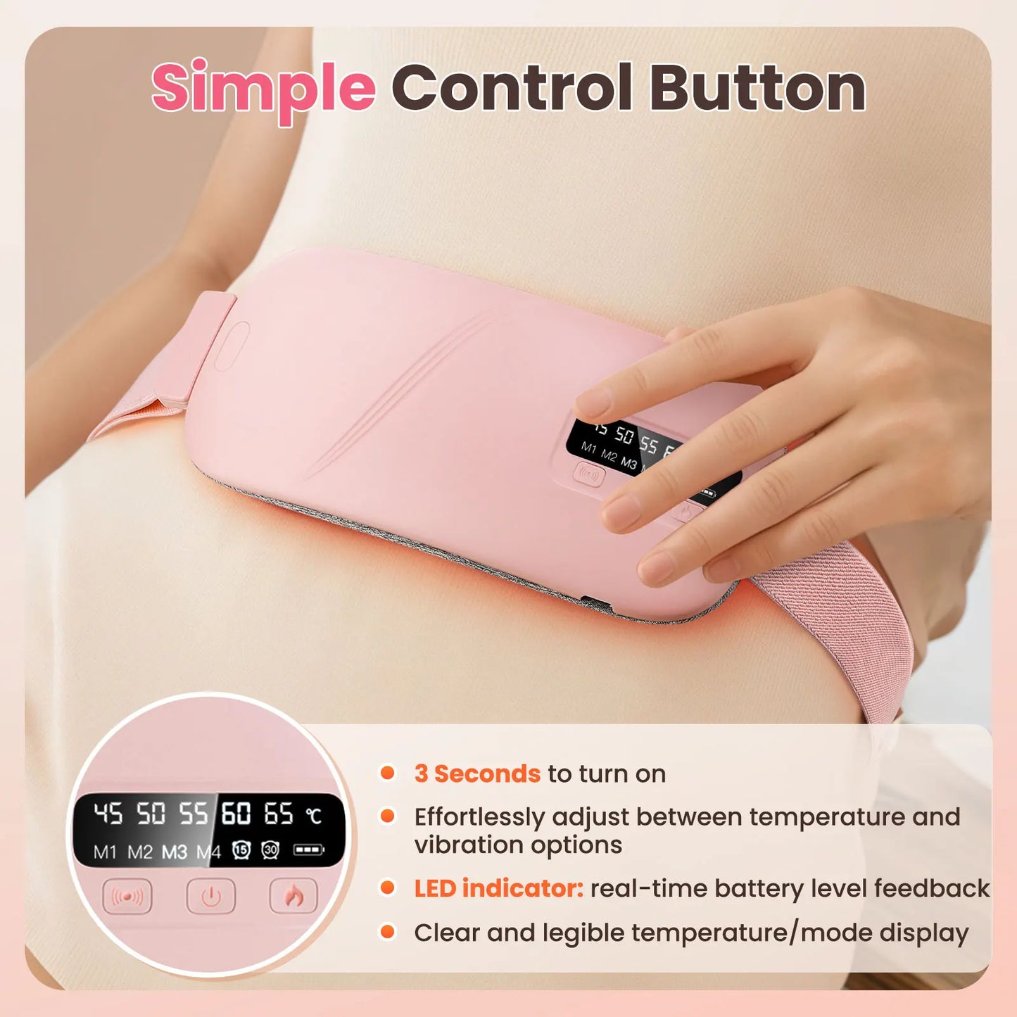 Hailicare Uterus Warming Belt Electric Thermal Pad for Period Pain