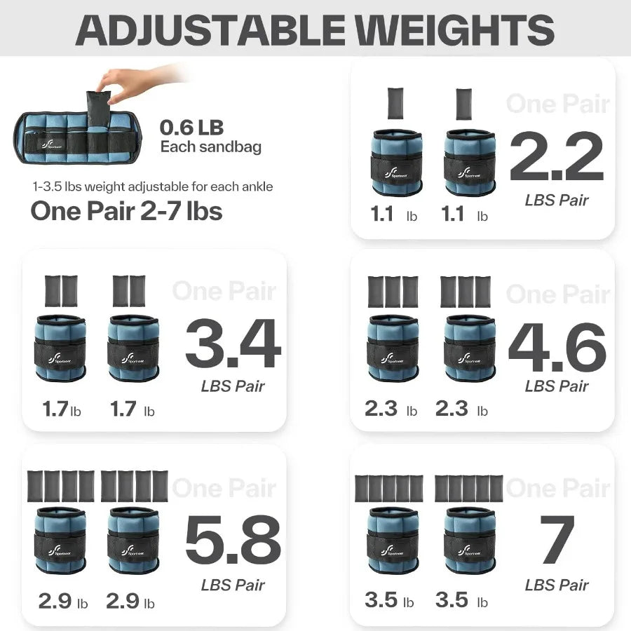 LISM Adjustable Ankle Weights For Strength Training And Running