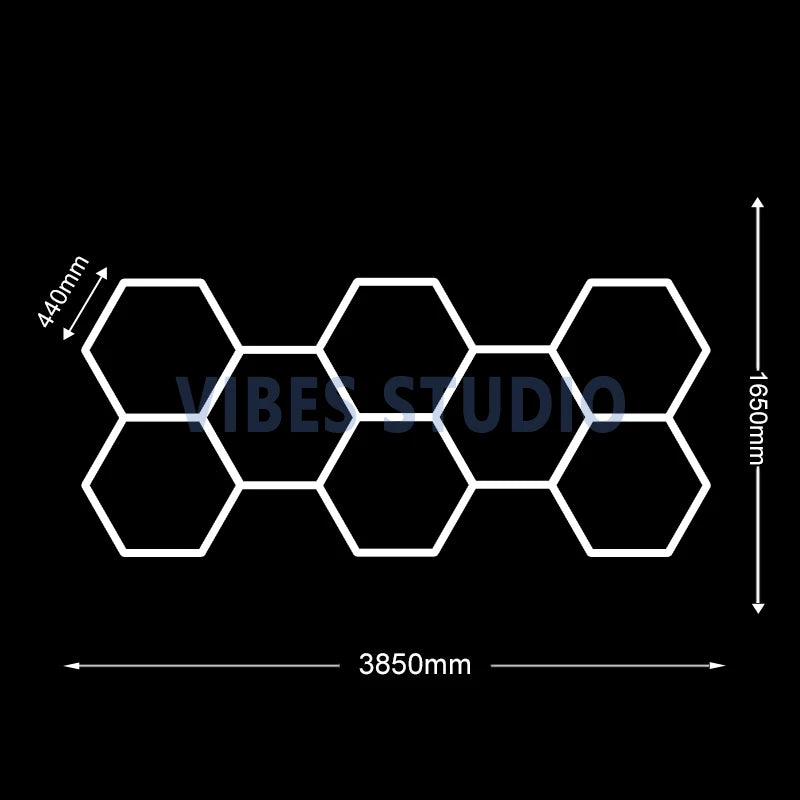 Hexagon LED Garage Light Honeycomb Ceiling For Detailing Shops