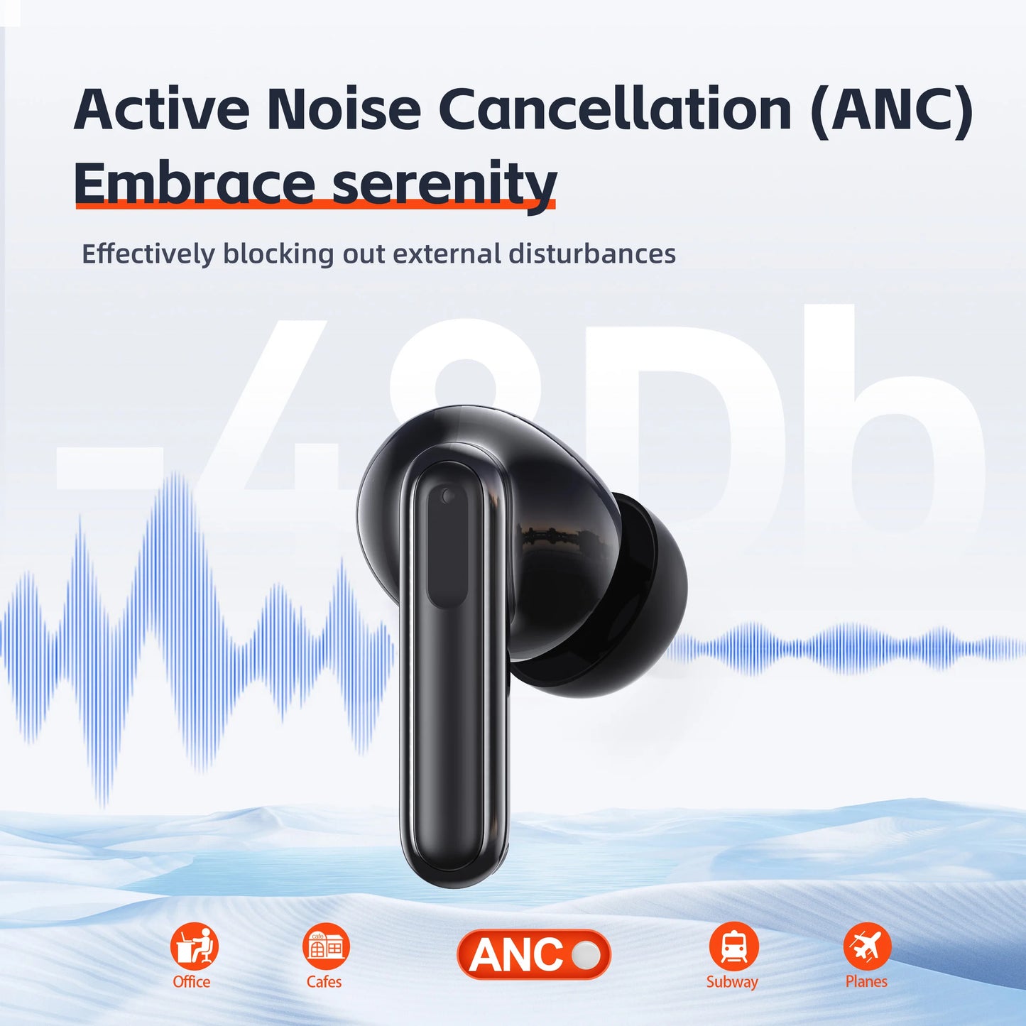 QERE Wireless Earbuds TWS 5.3 Bluetooth ANC Noise Cancellation