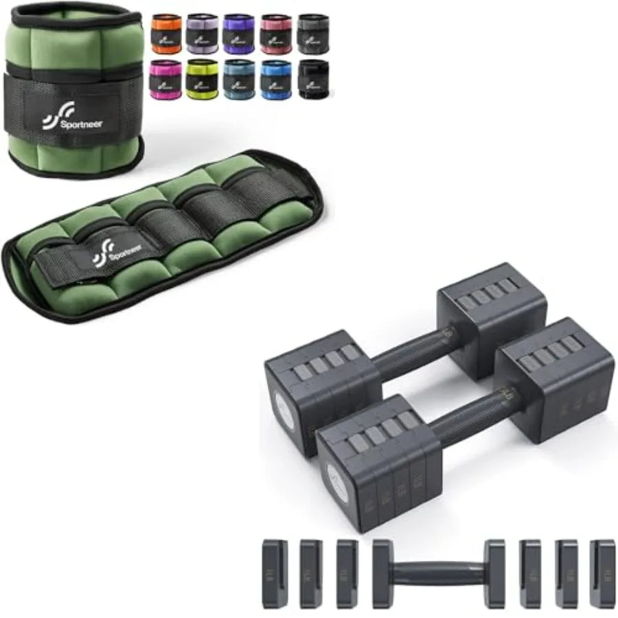 LISM Adjustable Ankle Weights And Dumbbells For Home Workouts