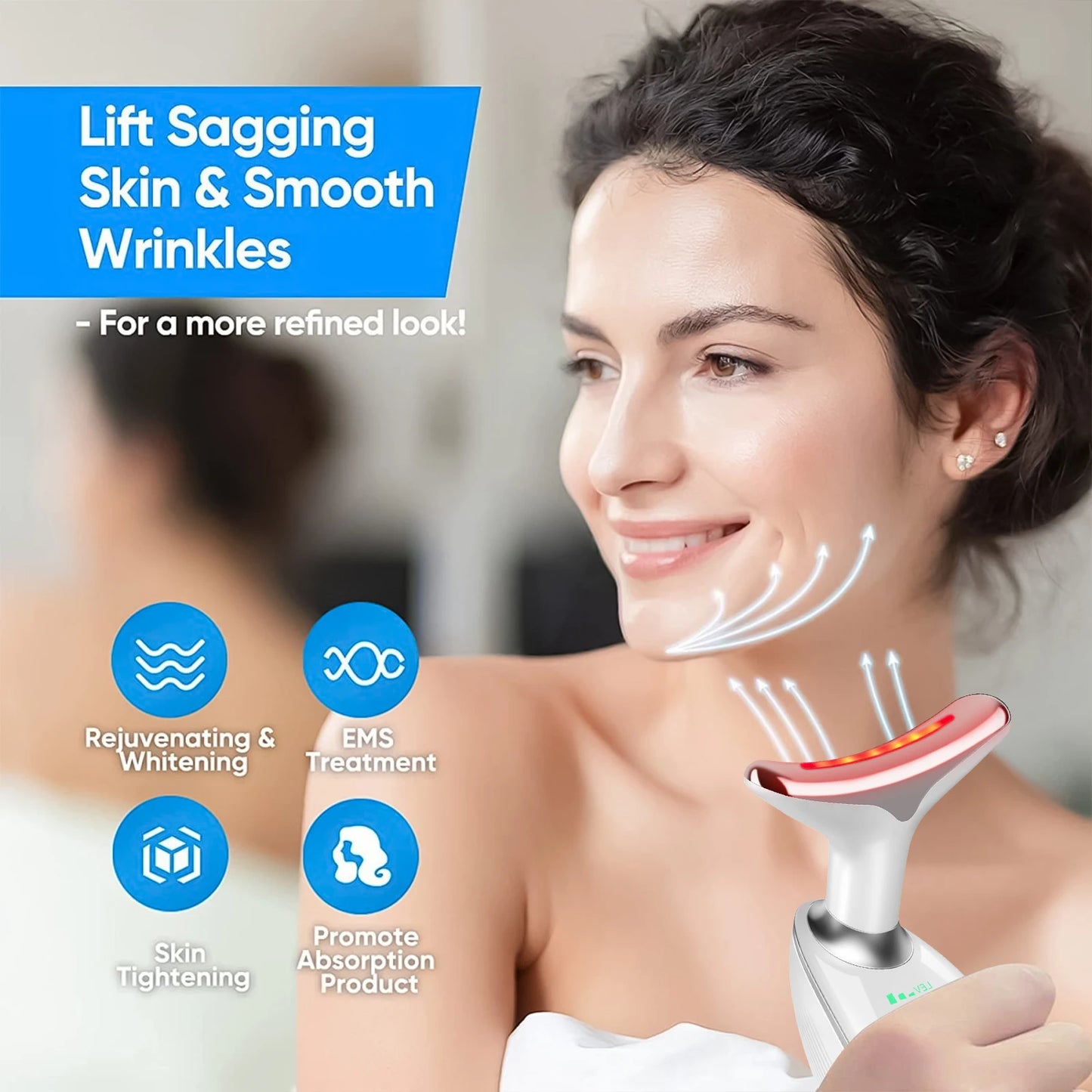 Neck Massager With Dual Ring Roller Lifting And Tightening USB