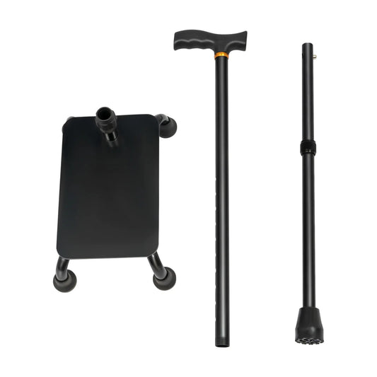 Bymaocar Pedal Stairs Cane 2-In-1 Non-Slip Walking Stick
