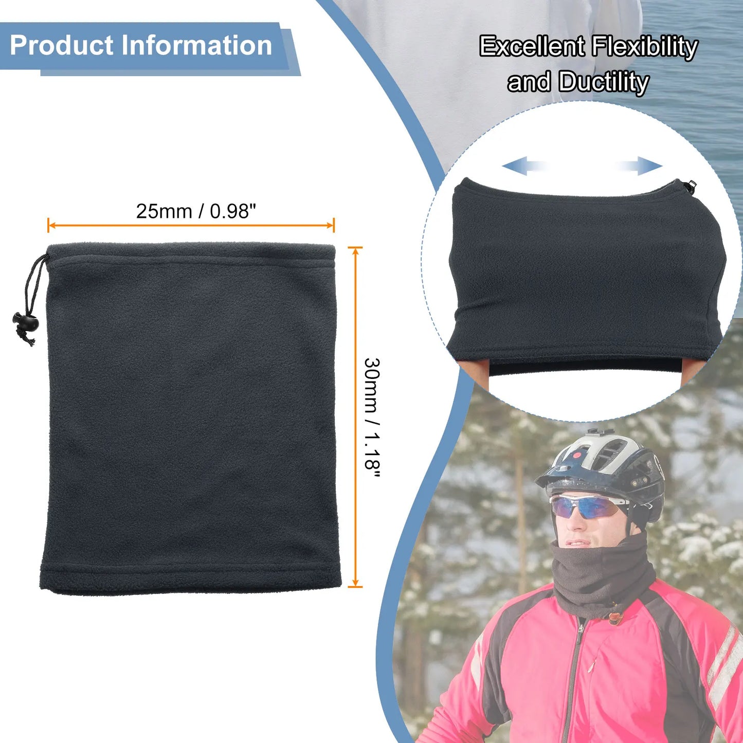 Polar Fleece Neck Warmer Face Mask For Outdoor Sports Unisex