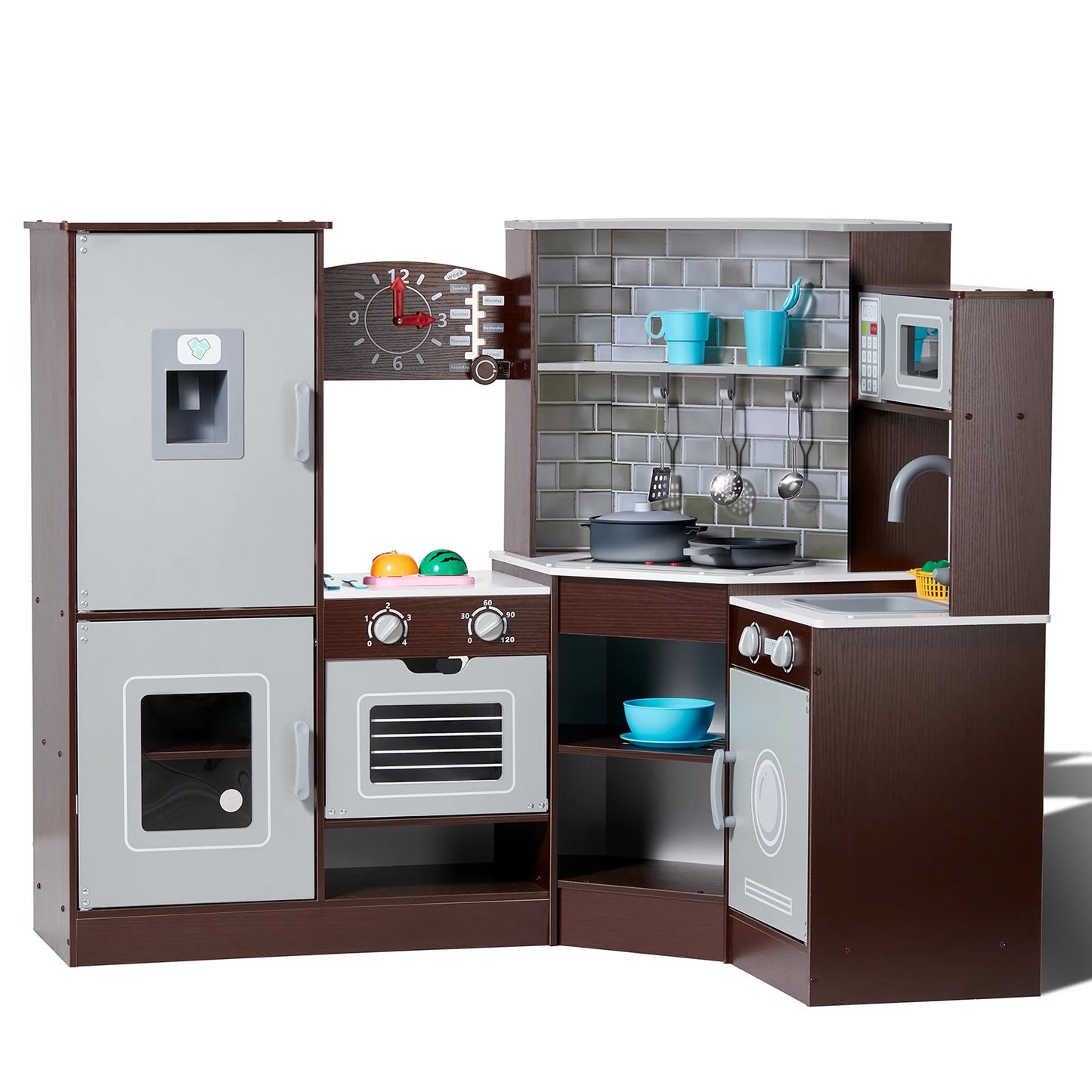 SucceBuy Play Kitchen Set Ice Maker Kitchen Toys For Kids