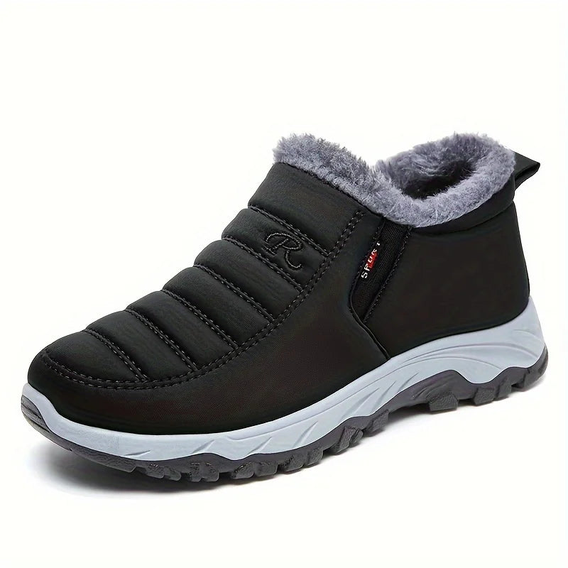 Women Fleece Lined Snow Boots Waterproof Slip On Ankle Boots