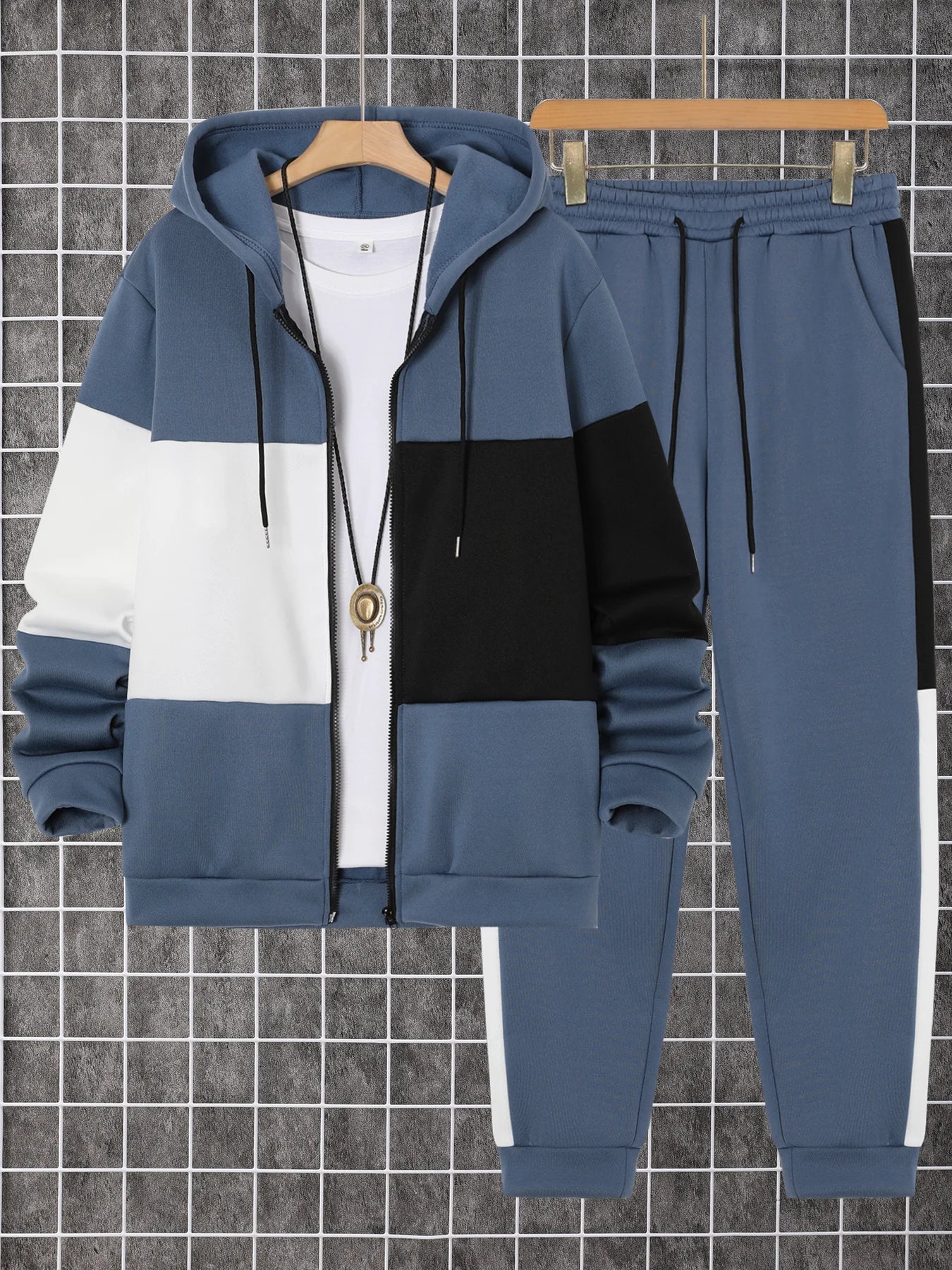 Guangdong 2 Piece Men’s Autumn Winter Printed Hoodie Sweatpants Set