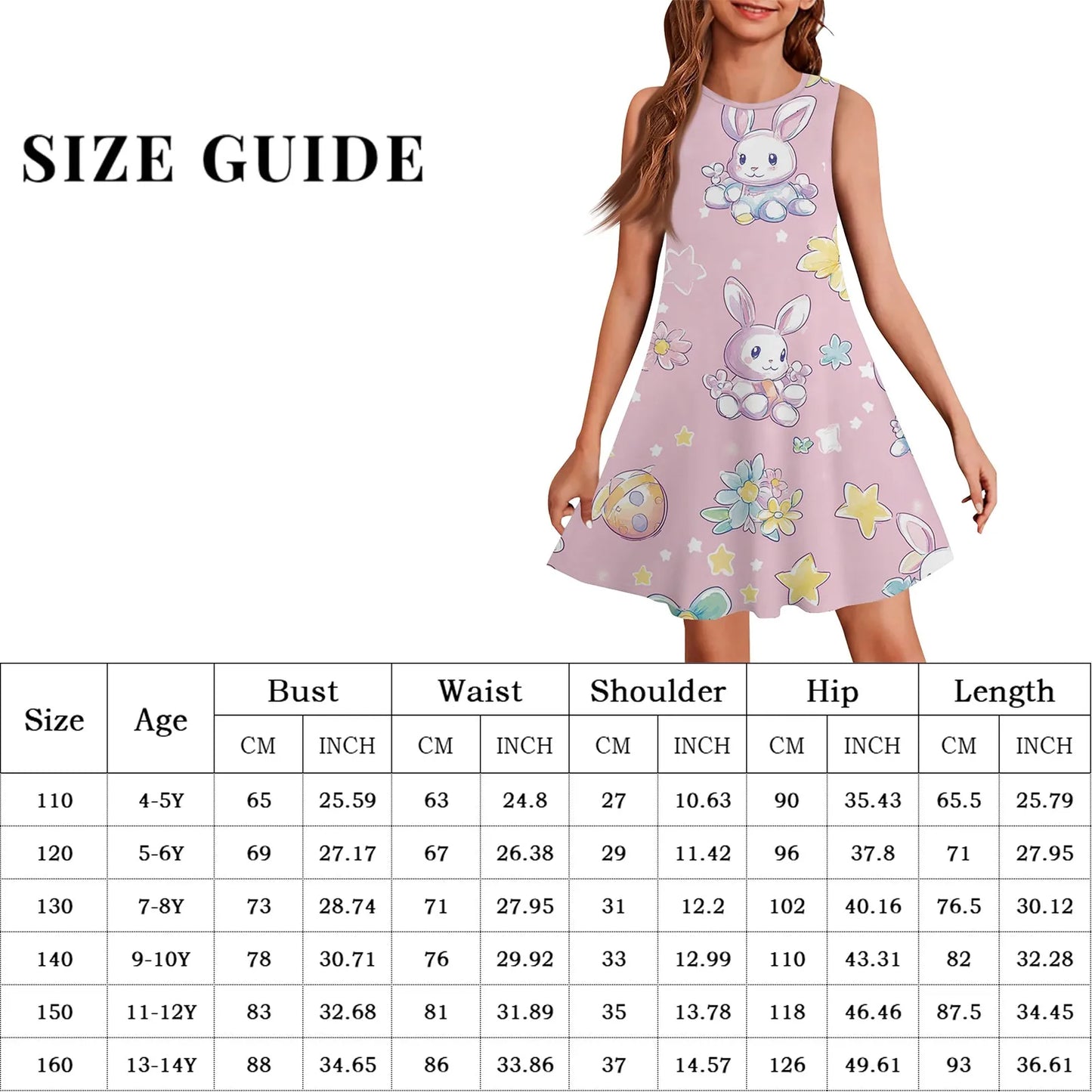 Girls Knee Length Dress With Bow Casual Polyester Short Sleeve