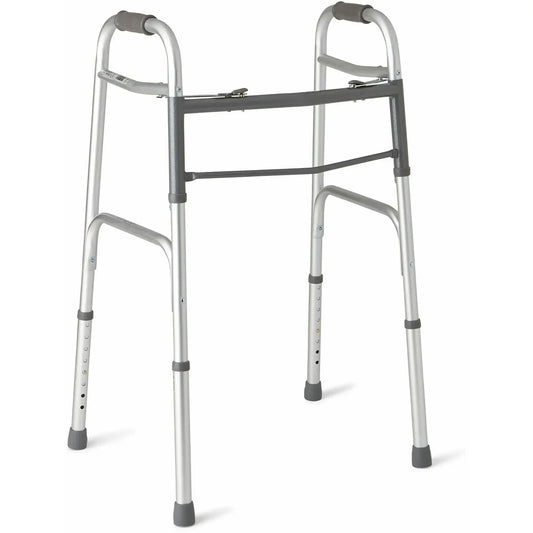 Double Button Folding Walker For Elderly And Rehab Patients